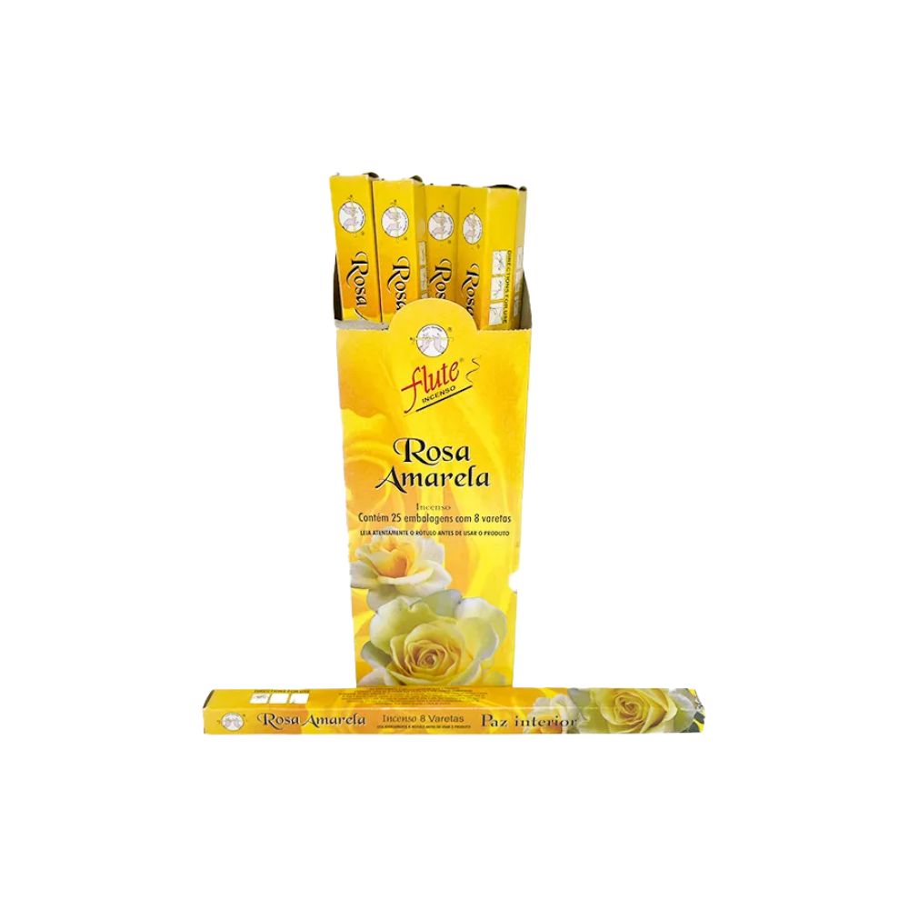 Caixa Incenso Flute Regular Square - Rosa Amarela